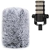 PodMic Pop Filter Furry Cover - Mic Windscreen Wind Cover Customized for Rode PodMic Podcasting Microphone to Blocks Out Plosives(Gray01)