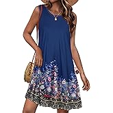 JOLIGAL Womens Summer Dresses Casual Sleeveless Tshirt Sundress Beach Cover Up with Pockets Loose Tank Dress