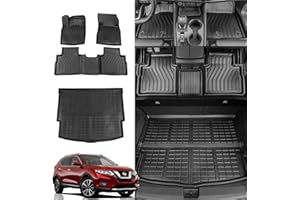 Rongtaod Floor Mats Compatible with 2021-2025 Nissan Rogue Trunk Mat Cargo Mat Cargo Liner All Weather Floor Liner 2024 Rogue Accessories (Trunk Mat+Floor Mats)