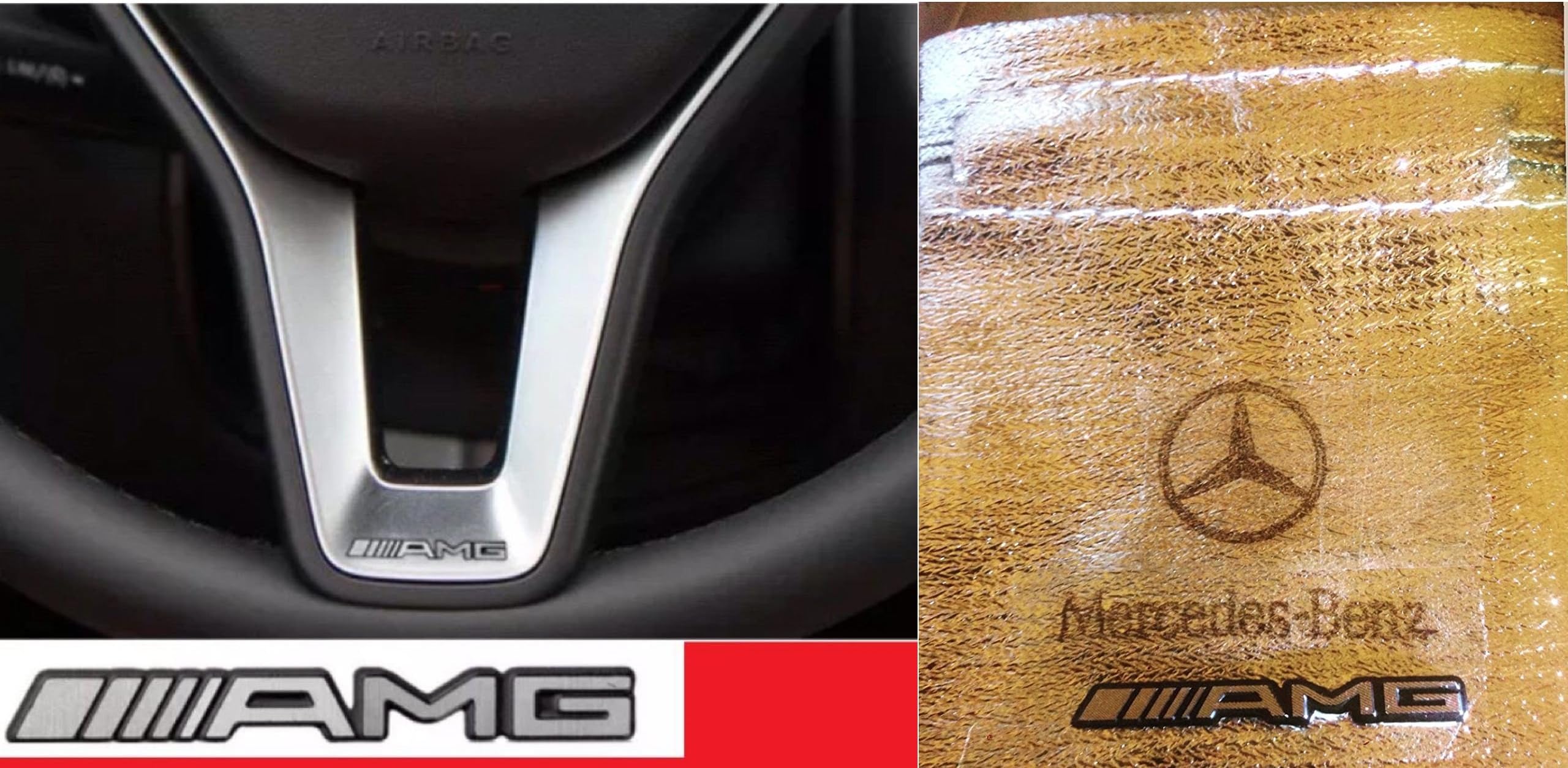 AMG Steering Wheel Sticker Badge Logo Emblem Alloy Smart Class New