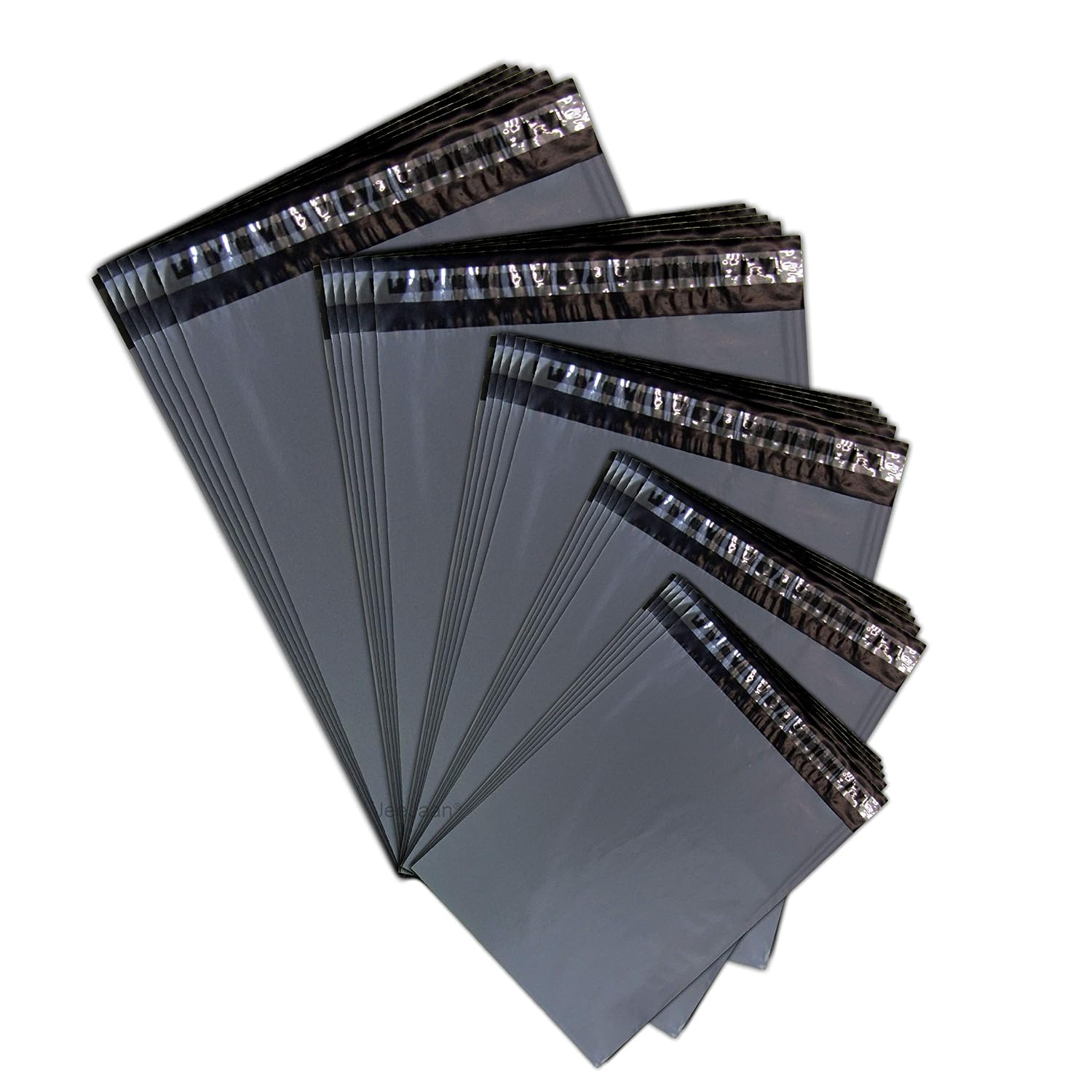 JeeJaan® 50 Grey Mailing Bags 10x14 in Parcel Bags (254 x 354mm) A4 Poly Mailers Postage Bag Envelope Mailers Strong Recyclable Poly Plastic Envelope for Courier & Shipping Purposes