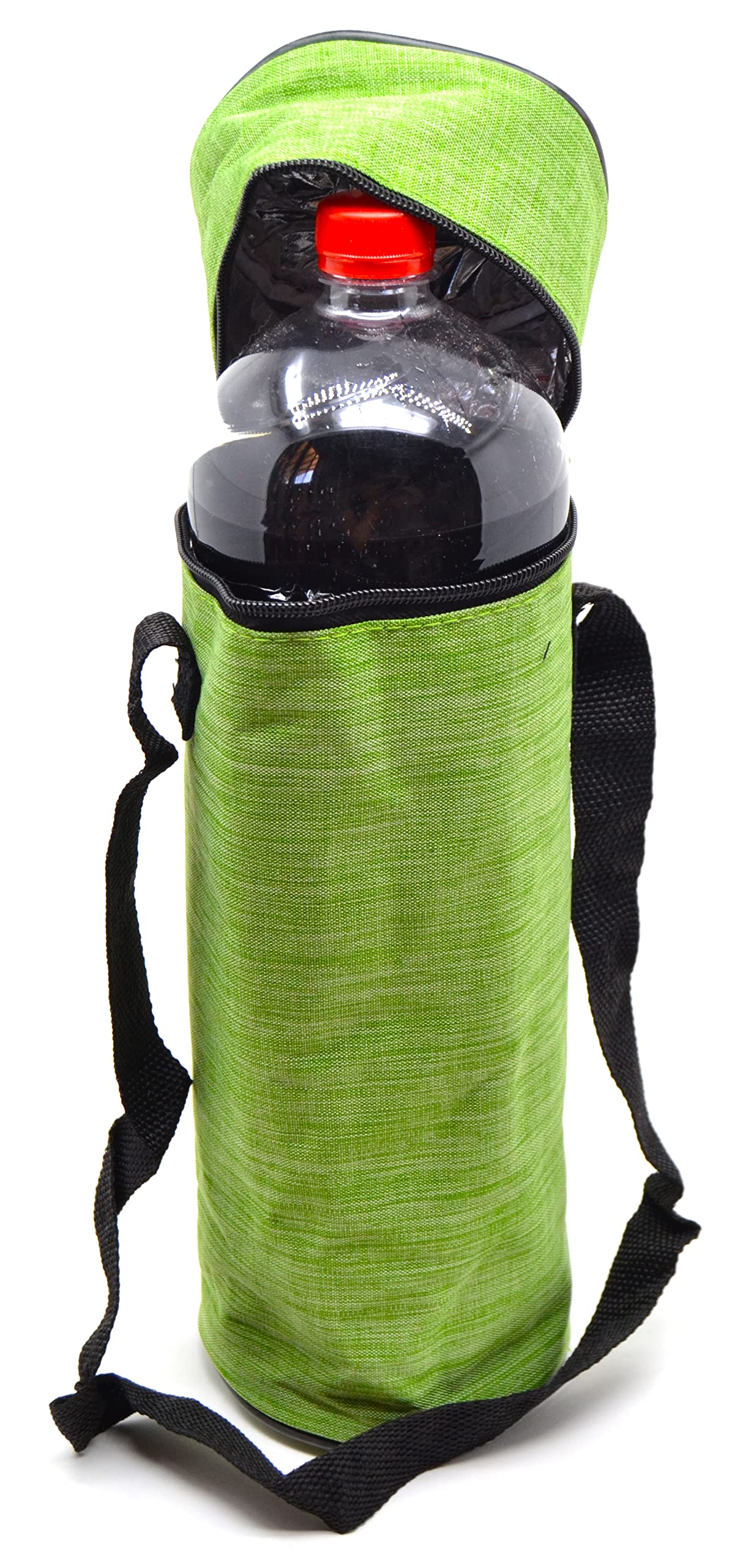Green Fridge Freezer 3L Total Hidalgo 1.5 LTR Bottles Cooler, Fabric Like Denim, Flexible Portable for Beach Camping Thermal Bag Camping Cooler. Camouflage Military Cool Cold Bag