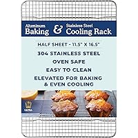 Ultra Cuisine Cooling Rack for Baking and Cooking - 100% Stainless Steel Wire Cooling Rack, Food-Safe, Dishwasher-Safe, Heavy
