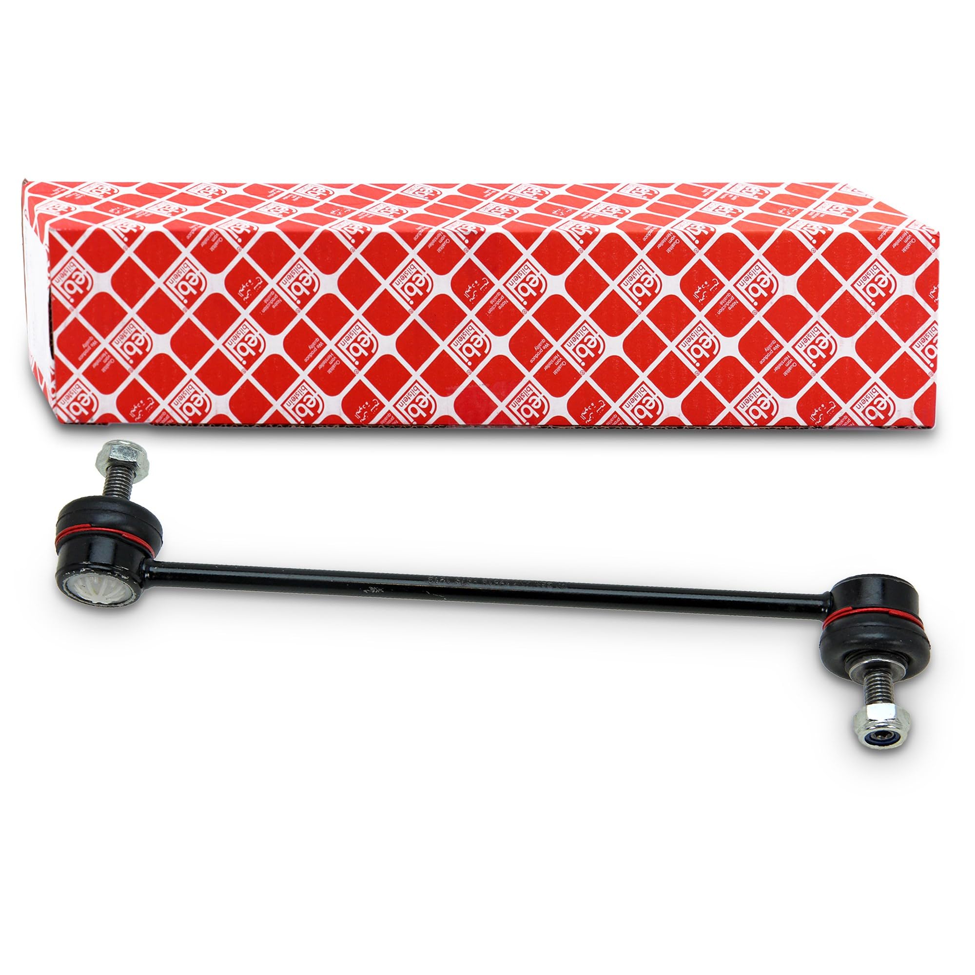 febi bilstein 19518 Stabiliser Link with lock nuts, pack of one, Black