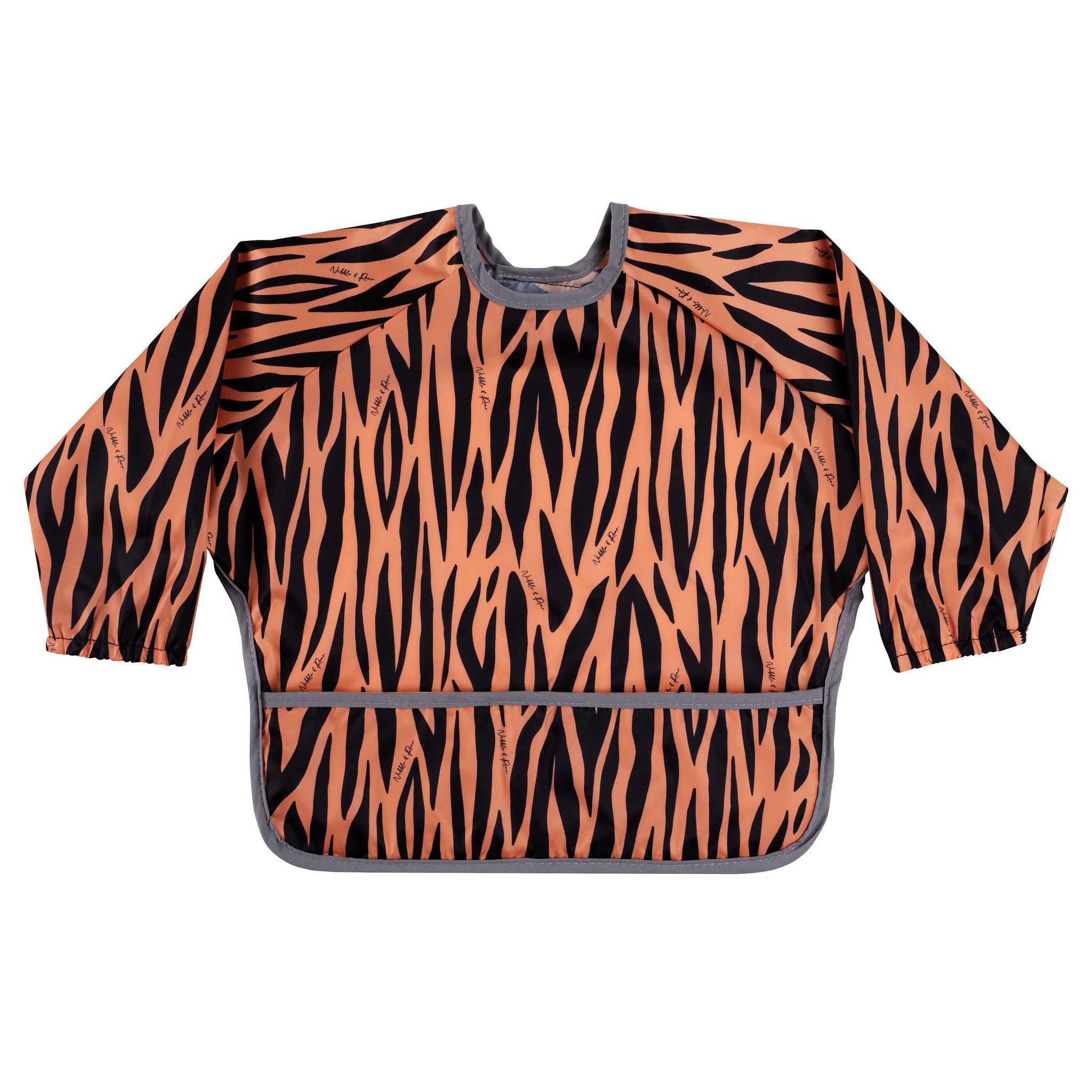 Nibble & Roar ®️Weaning Bib with Sleeves -Waterproof Bibs 6-24 Months, Baby Lead Weaning, Coverall Bibs for Feeding, Long sleeve Bib Washable Stain Resistant