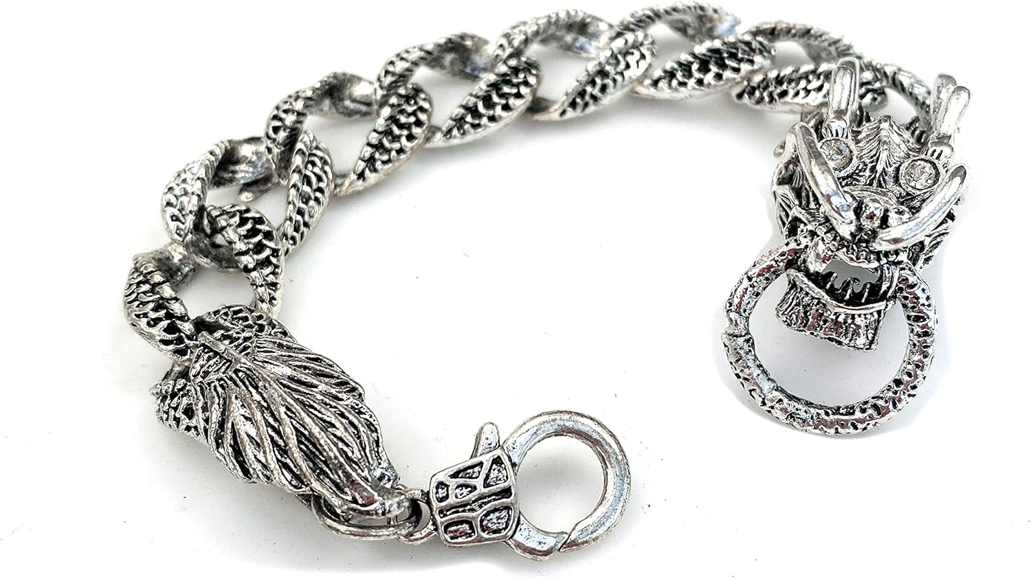 Amazon.com: Feng Shui Dragon Silvertone Bracelet - J194: Jewelry