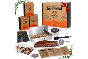 MR. SMOKESOME Wood Smoked BBQ Grill Set | 12 Pcs Grill Kit | Smoker Box BBQ Gifts for Men | Smoked Meat Accessories & Grilling Gifts for Men | Unique Barbecue Gifts for Smoker Grill Enthusiasts | BBQ Accessories