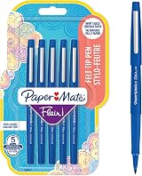 Paper Mate Flair Felt Tip Pens Medium 0.7 mm Blue 5 Count