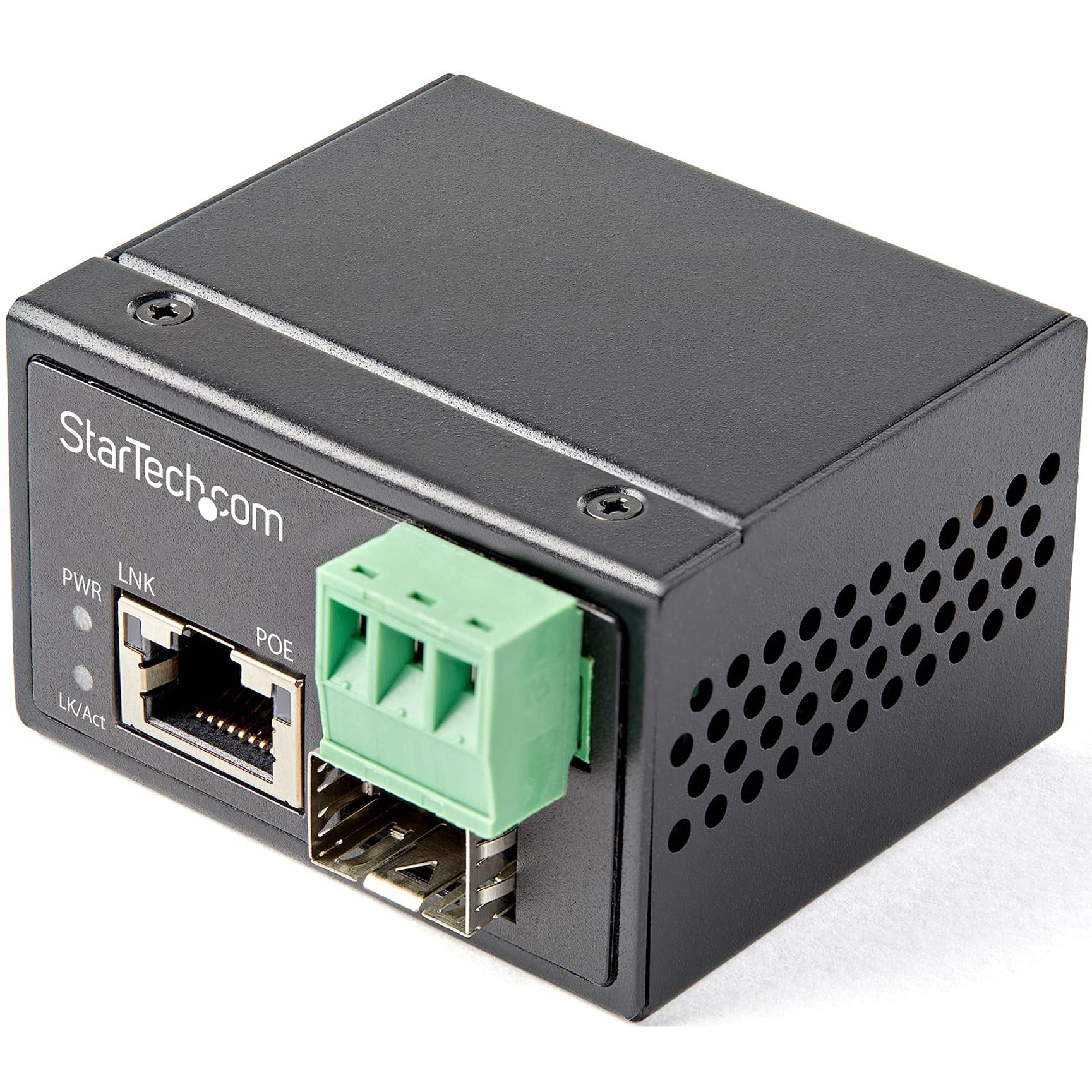 StarTech.com PoE+ Industrial Fiber to Ethernet Media Converter 30W - SFP to RJ45 - Singlemode/Multimode Fiber to Copper Gigabit Ethernet - Mini/Compact Size - IP-30/ -40 to +75C (IMC1GSFP30W)