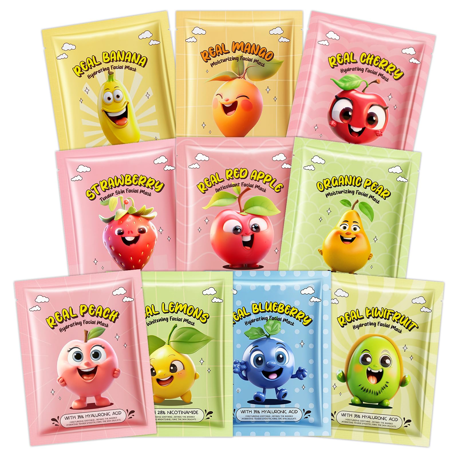 7 PCS Kids Face Masks for Girls Face Masks for Kids Gentle, Soothing, And Hydrating Function