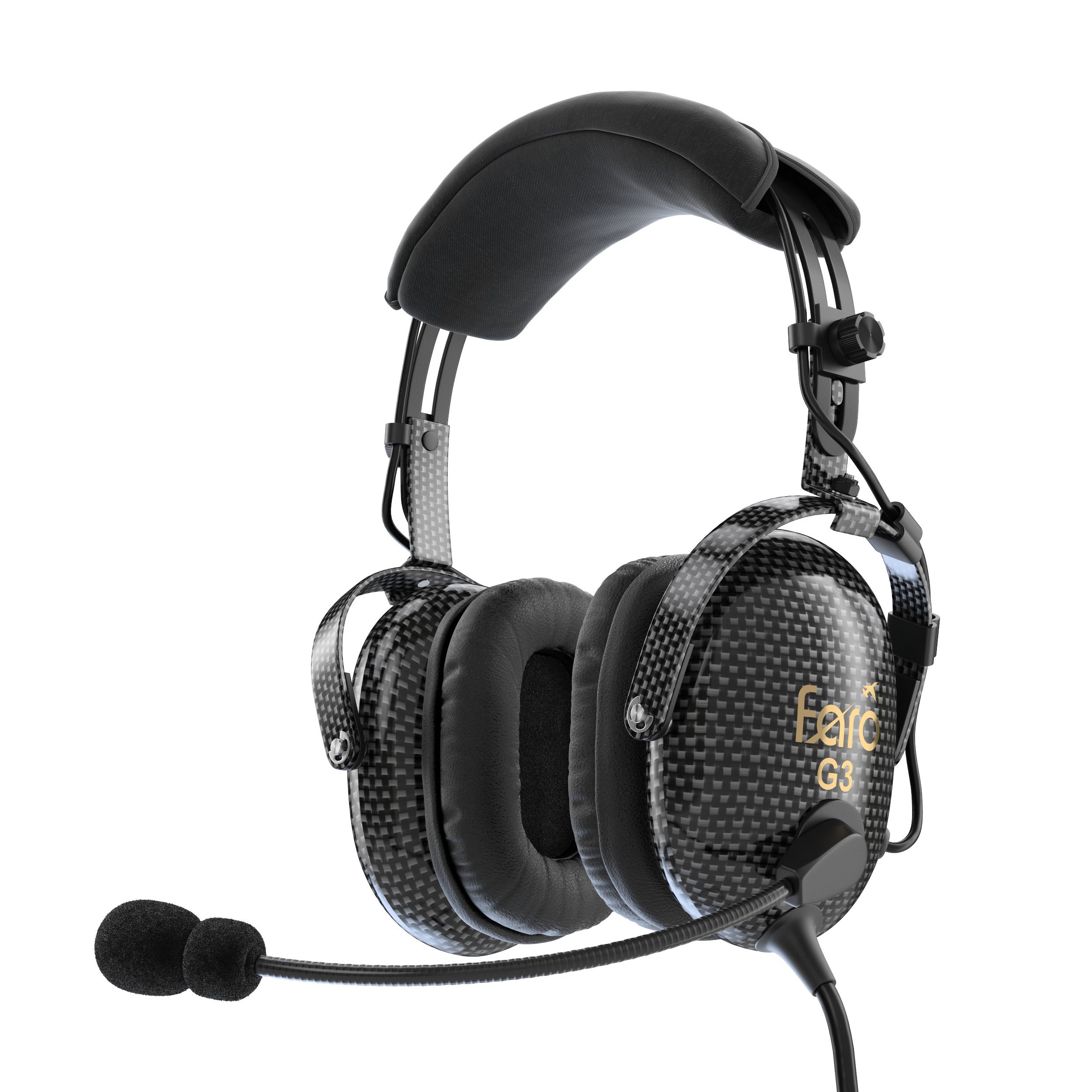 Faro G3 ANR Aviation Headset (Active Noise Reduction) Carbon Fiber Premium Pilot Headset with Bluetooth