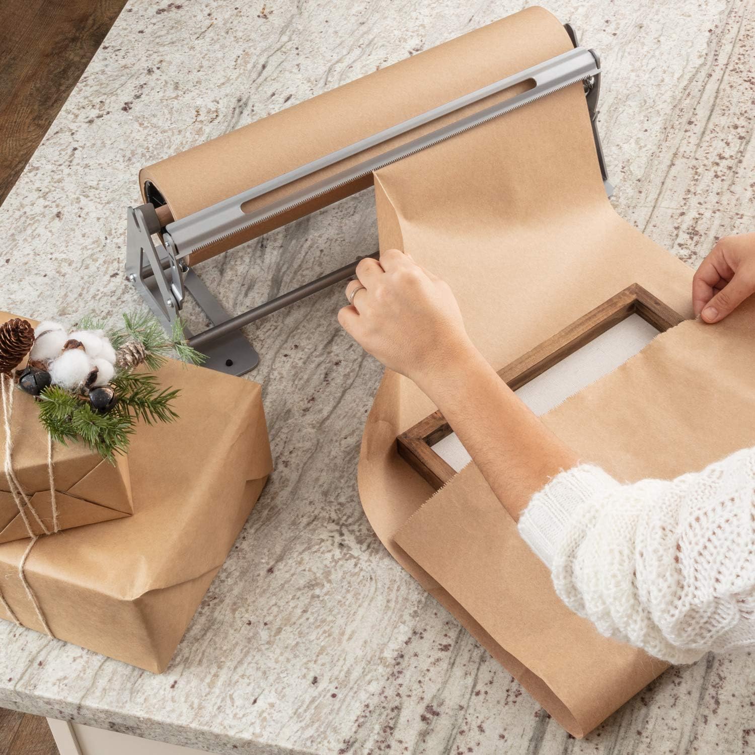 Butcher Paper Dispenser - 18 Inches Butcher Paper Cutter and Paper Roll Dispenser and Cutter - Kraft Paper Dispenser, Wrapping Paper Cutting Tool, Craft Paper Cutter : Office Products