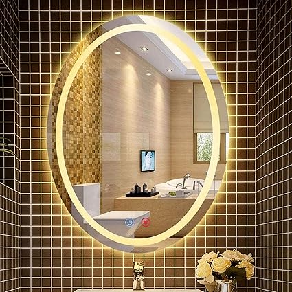 QTWW Espejo de baño Elíptico sin Marco LED Inteligente Interruptor