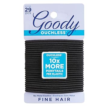 Amazon Com Goody Hair Women S Ouchless 2 Mm Hair Elastics Black