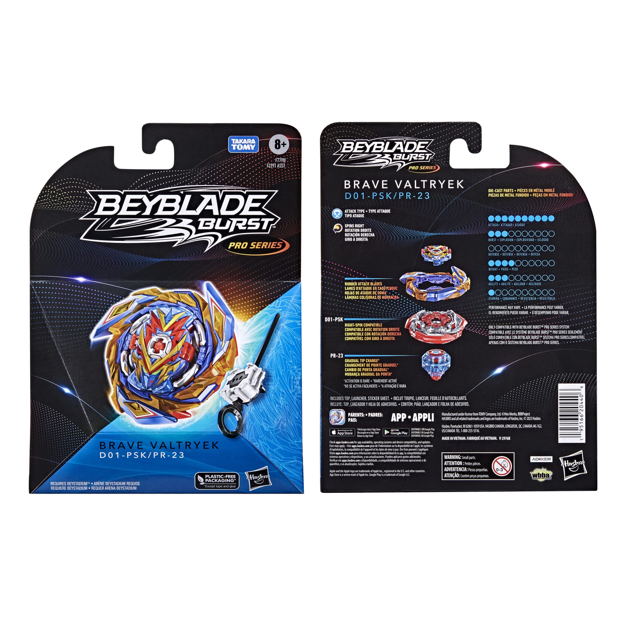 Beyblade Burst Pro Series Brave Valtryek Spinning Top Starter Pack, Attack Type Battling Game Top, Toy for Kids Ages 8 and Up