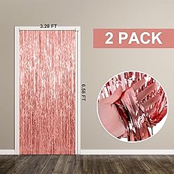 2 Pack Rose Gold Backdrop Birthday Decorations Foil