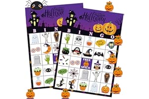 Funnlot Halloween Bingo Game Halloween Party Games for Kids 24 Players Halloween Bingo Game Cards for School Classroom Family Activities Halloween Party Favors