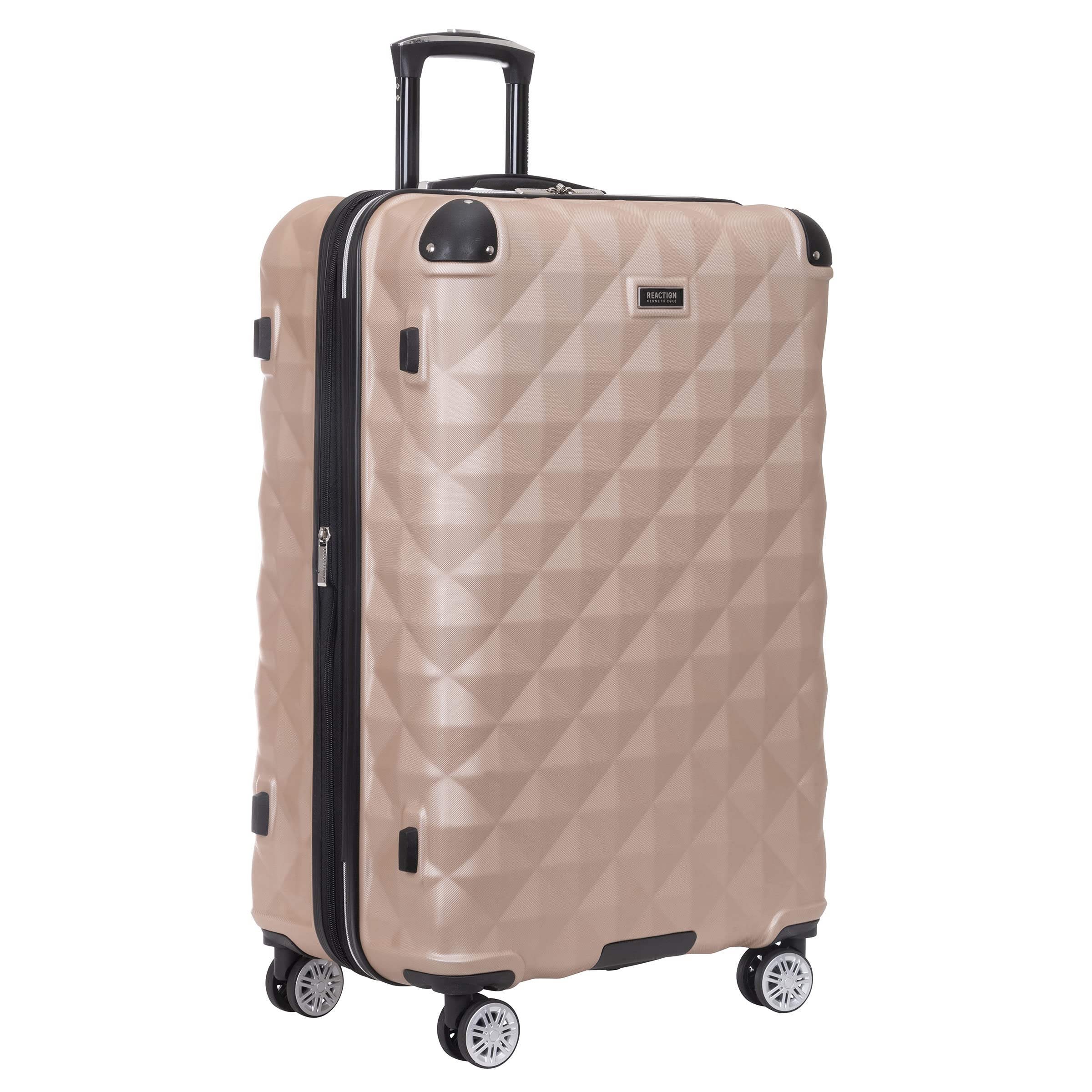 Kenneth Cole REACTION Diamond Tower Collection Lightweight Hardside Expandable 8-Wheel Spinner Travel Luggage, Rose Champagne, 3-Piece Set (20