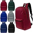 24-Pack 15" Backpacks for Kids - Bookbags in Bulk for Elementary, Middle, and High School Students, 6 Assorted Colors