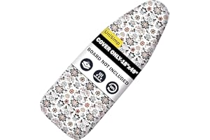 UniSimp Ironing Board Cover and Pad 18x49- Extra Thick Natural Cotton, Scorch and Stain-Resistant Iron Board Cover,Wide Ironi