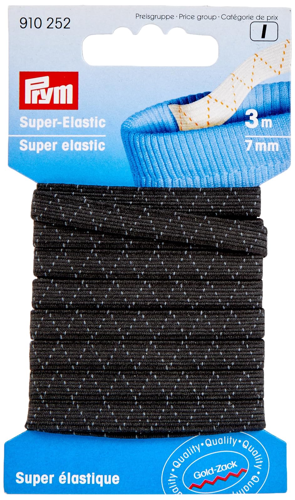 Prym - Black (7mm, 3m) Super Elastic - 1 Unit
