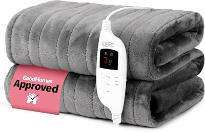 LIVIVO Electric Heated Blanket 160x130cm Ultra Soft Fleece 9 Heat Settings