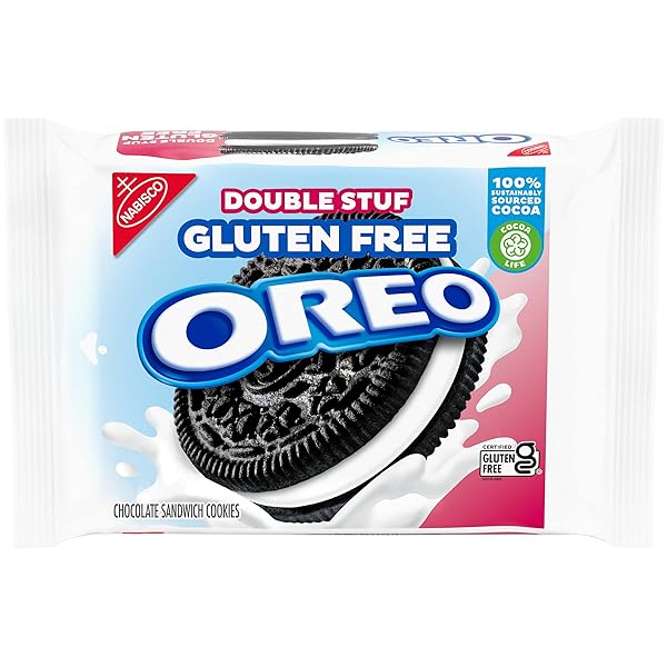 OREO DOUBLE STUF GLUTEN FREE CHOCOLATE SANDWICH COOKIES, GLUTEN FREE COOKIES, 12.47 OZ PACKS