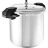 Mirro - 7114000221 Mirro 92122A Polished Aluminum 5 / 10 / 15-PSI Pressure Cooker / Canner Cookware, 22-Quart, Silver