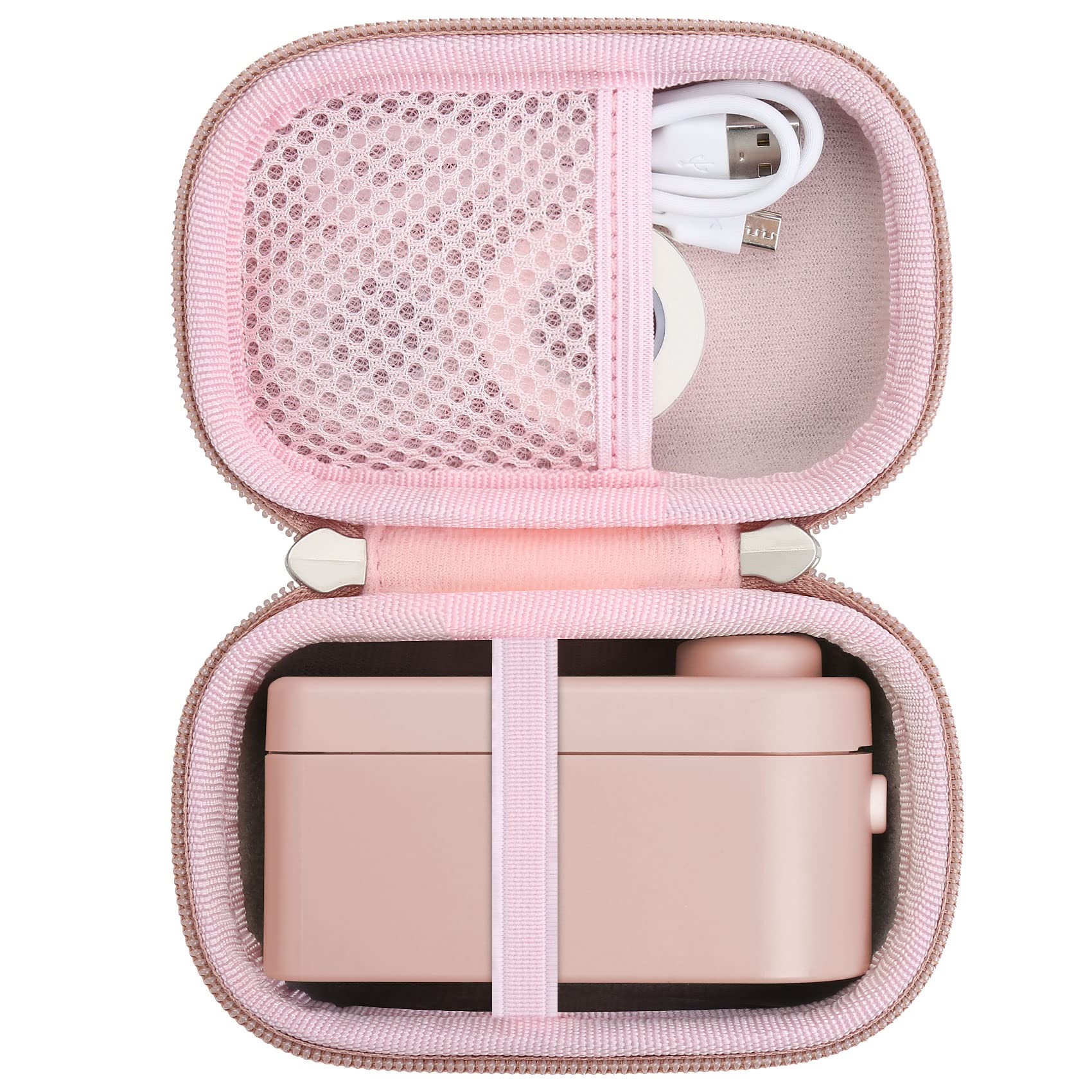 Khanka Hard Storage Case for MakeID Label Maker and Tape Accessories(Rose Gold,Case Only)