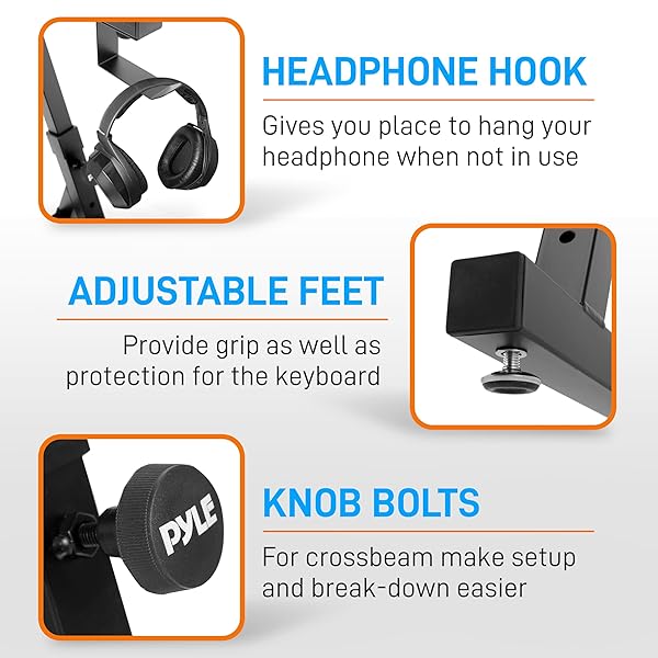 PYLE HEAVY-DUTY MULTI-FUNCTIONAL MUSIC STAND – Z STYLE & PORTABLE, 2ND TIER, HEIGHT & WITH ADJUSTMENT, DIGITAL KEYBOARD STAND, RACK CASE W/ERGONOMIC DESIGN, FOR HOME STUDIO ETC. – PYLE PKST2TZ , BLACK