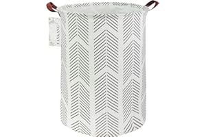 FANKANG Storage Basket, Nursery Hamper Canvas Laundry Basket Foldable with Waterproof PE Coating Large Storage Baskets for Kids Boys and Girls, Office, Bedroom, Clothes,Toys（Grey arrowhead）