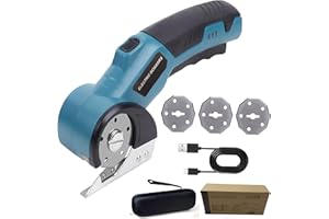 Fnulrzmt Cordless Electric Scissors | Rotary Box Cutter with Safety Lock, Rechargeable via Type-C, Lightweight Design for Car