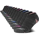 Reebok Womens No Show Socks - 12 Pack Low Cut Ankle Socks for Women - Womens Cushioned Athletic Sock (Sizes 4-10)