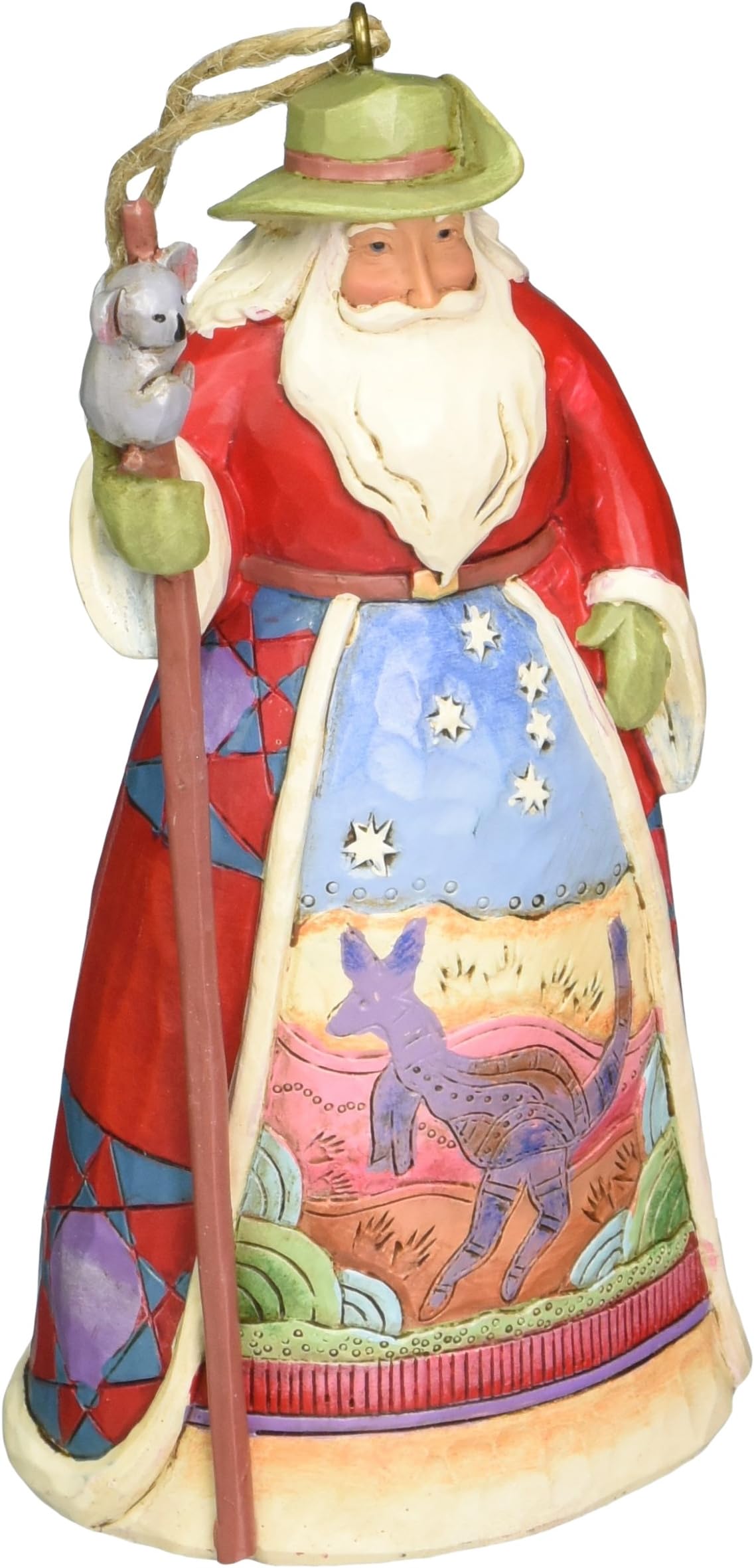 Jim Shore Heartwood Creek Australian Santa Stone Resin Hanging Ornament, 4.75โ for Christmas