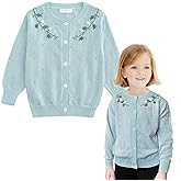 Curipeer Little Girls Cardigan Sweater Buttons Long Sleeve Toddler Knitted Jacket 2-8Y