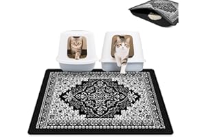 Hedgeink Cat Litter Mat 24"x29.5" Double Layer Waterproof Litter Box Mat Washable Litter Trapping Mat