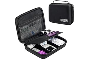 ProCase Diabetic Supplies Hard Travel Case, Diabetes Storage Bag for Glucose Meter, Insulin Pen, Blood Sugar Test Strips, Syr