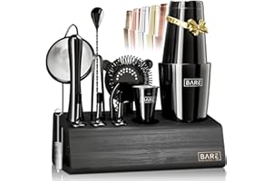 Pro Cocktail Kit | Mixology Bartender Kit | 14-Piece Cocktail Shaker Set | Martini Home Bartending Bar Accessories | Incl. 35