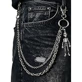 ZEKEE Pants Chain and Wallet Chain for Men Women, Skull & Retro Punk Chain for Jeans, Biker Streetwear Keychain Accessory