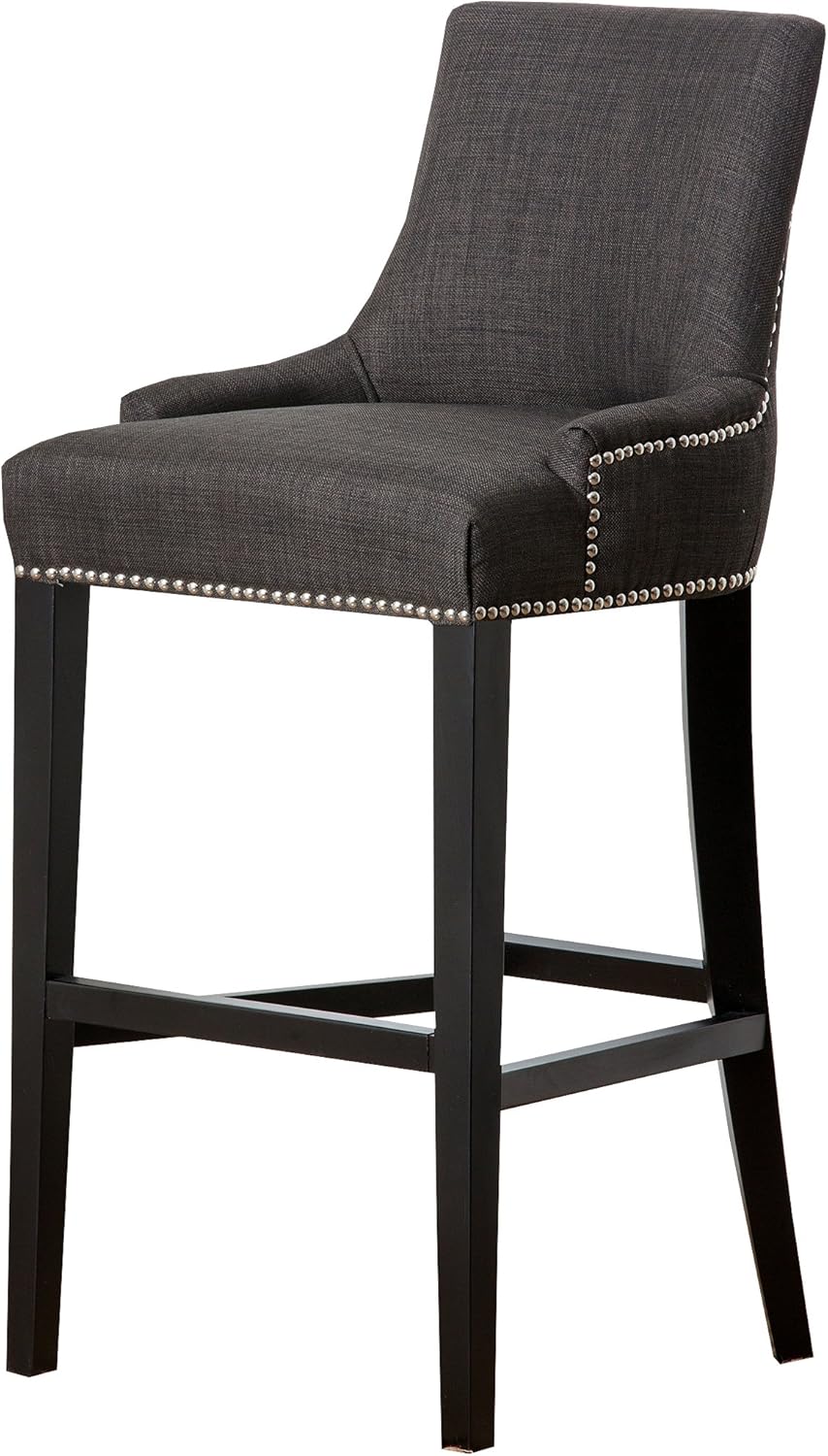 abbyson marilla outdoor furniture on Amazon Com Abbyson Annalise Fabric Nailhead Trim Bar Stool Gray Home Kitchen