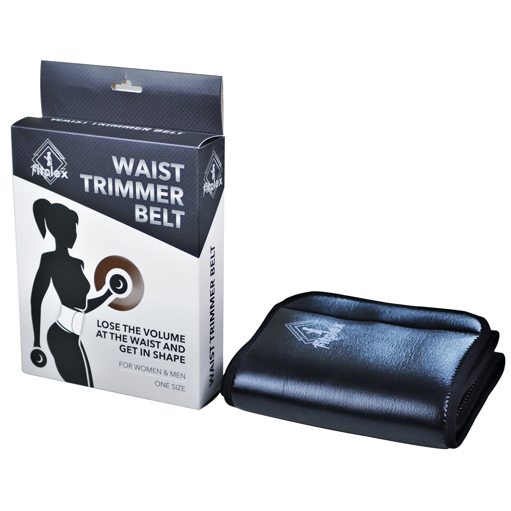 Waist Trimmer Belt - Weight Loss Wrap - Stomach Fat Burner - Sauna Suit Effect - Best Abdominal Workout Trainer - Low Back - Lumbar Support - Neoprene Slimmer Kit - for Women (Black)