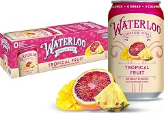 Waterloo Sparkling Water, Tropical Fruit, 12 Fl Oz Cans (Pack of 12) | Naturally Flavored, Zero Calories and Zero Sugar or Sw