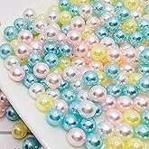 Niziky No Hole 900PCS 3-8mm Macaron Loose Pearls, Round Vase Fillers for Crafts, Weddings, Birthday Parties, Home Deco