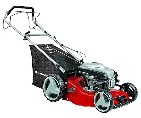 Einhell Benzin-Rasenmäher GC-PM 46/2 S HW (1,9kW, 46cm Schnittbreite, 70L Fangkorb, 1400m² Rasen Fläche, Quick Start, Hinterr