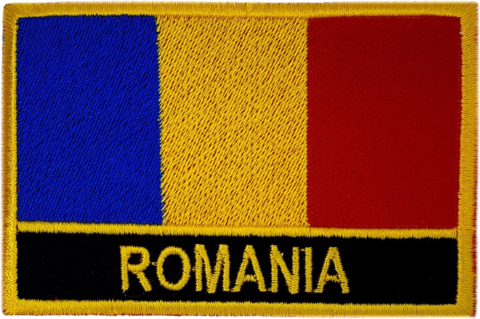 Romania National Flag with Name Embroidery Patches Iron On Sew On Applique for Clothes