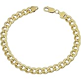 Kooljewelry 14k Yellow Gold Filled High Polish Miami Cuban Curb Link Chain Bracelet (9 mm, 9 inch)