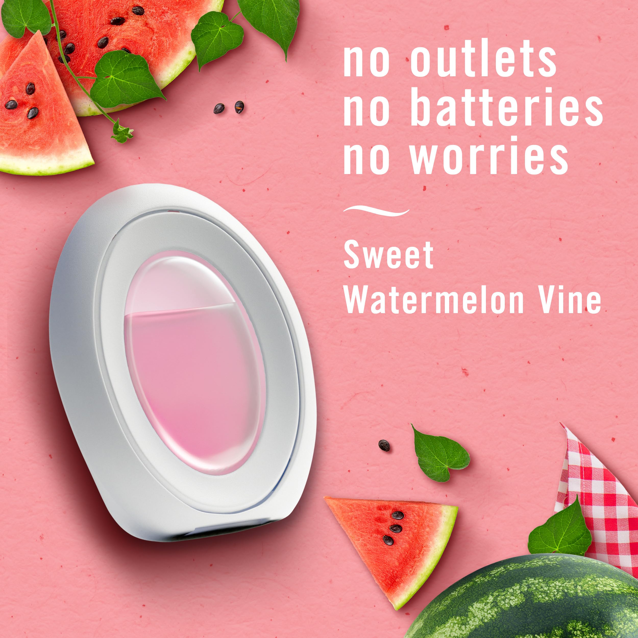 Febreze Bathroom Air Freshener, Odor-Fighting, Plug In Alternative, Air Fresheners for Home and Bathroom and Kitchen, Closet Air Fresheners, Watermelon & Lilac Scent, 4 Count
