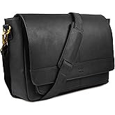 LEATHER VILLAGE Vintage Leather Messenger Bag–15.5" Handmade Satchel for Men & Women– Shoulder Bag Office, Travel & Daily Use