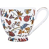 LanHong 16 oz Floral Mugs Bone China Mug Elegant Floral Coffee Tea Cup - Microwave Dishwasher Safe Mug Perfect for Coffee, Tea,Hot Beverages - Ideal Gift for Friend Colleague Dad Mom