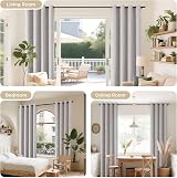 Joydeco 100% Blackout Curtains 46x54 Inch Grey Linen Look 2 Panels view 8